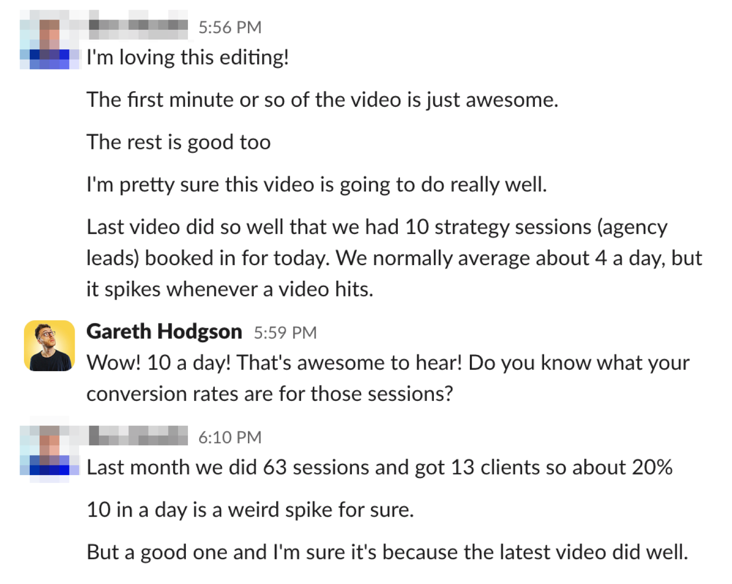 Client message: 10 strategy calls booked from one video